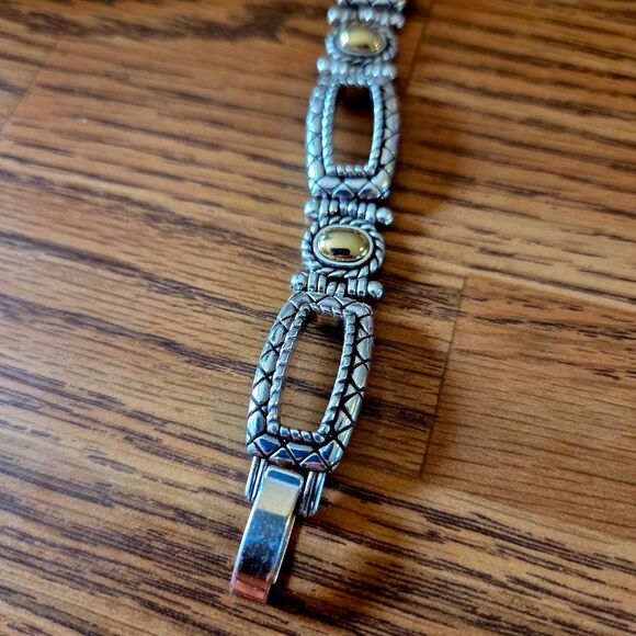 BRIGHTON "Uptown Shine" Gold And Silver Link Bracelet STATEMENT MAKING! - Picture 4 of 13